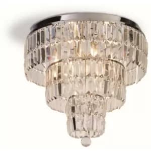 Searchlight Empire 6 Light Ceiling Light, Chrome & Clear Glass, IP44