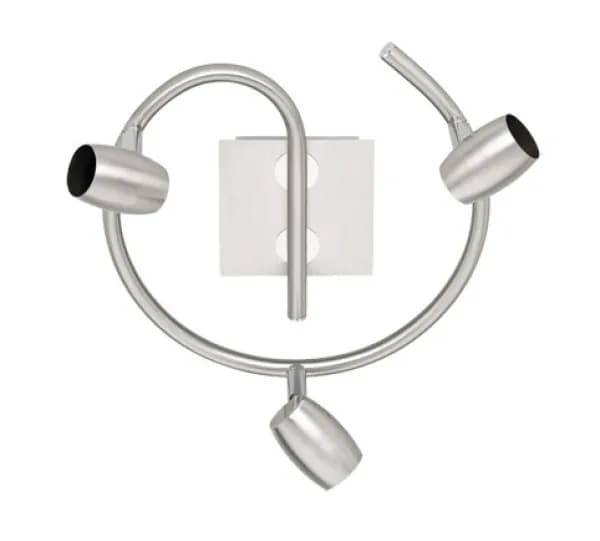 Michael Modern 3 Light Multi Arm Semi Flush Ceiling Lamp Nickel Matt