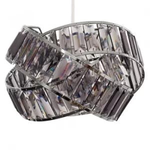 Hudson Pendant Shade in Chrome and Smoked Grey