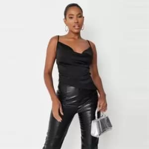 Missguided Cowl Neck Asymetric Cami - Black