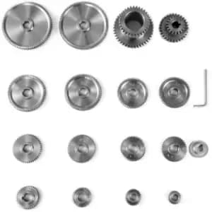 VEVOR Milling Machine Gear 17Pcs Gear Kits Mini Lathe Gears CJ0618 Gears Micro Lathe Gears Set Precision Polished Steel Metal for Minilathe Cutting Ma
