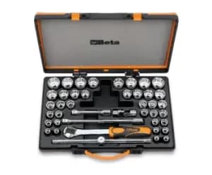 Beta Tools 920/C37 42pc 1/2" Sq Dr Bi-Hex Metric/AF Socket & Accessory Set