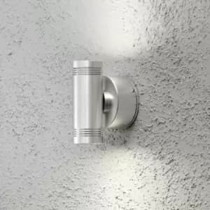 Monza Outdoor Modern Up Down Wall Light Aluminium High Power LED 2x 1W, IP54