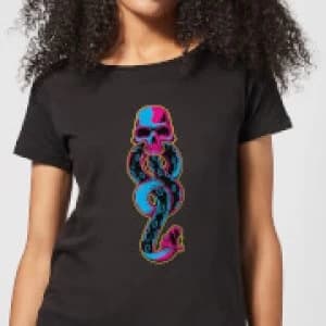 Harry Potter Dark Mark Neon Womens T-Shirt - Black