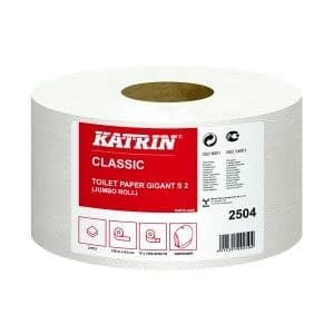 Katrin Mini Jumbo Toilet Roll 2-Ply 61mm Core Refill Pack of 12 2504