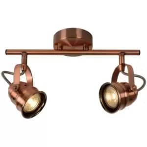 Lucide CIGAL - Twin Ceiling Spotlight - LED - GU10 - 2x5W 2700K - Copper
