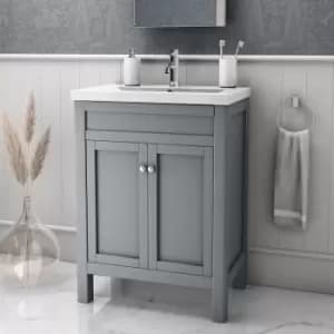 600mm Grey Freestanding Vanity Unit with Sink - Avebury