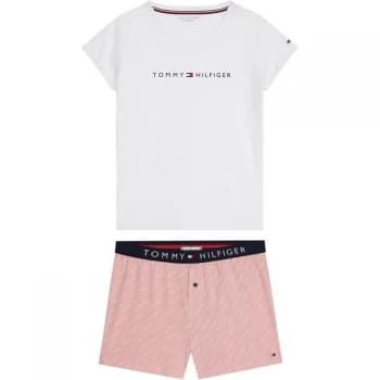 Tommy Bodywear Original Short Pyjama Set - Wht/Ag/Mini/Log