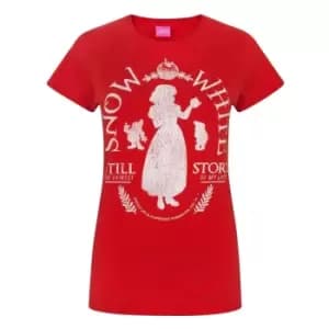 Disney Womens/Ladies Snow White Distressed T-Shirt (Large) (Red)