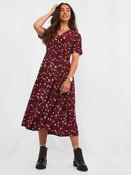 Joe Browns Astonishing Animal Midi Dress -red, Red, Size 10, Women