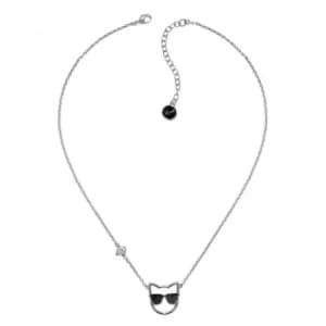 Ladies Karl Lagerfeld Silver Plated Sunglasses Choupette Necklace