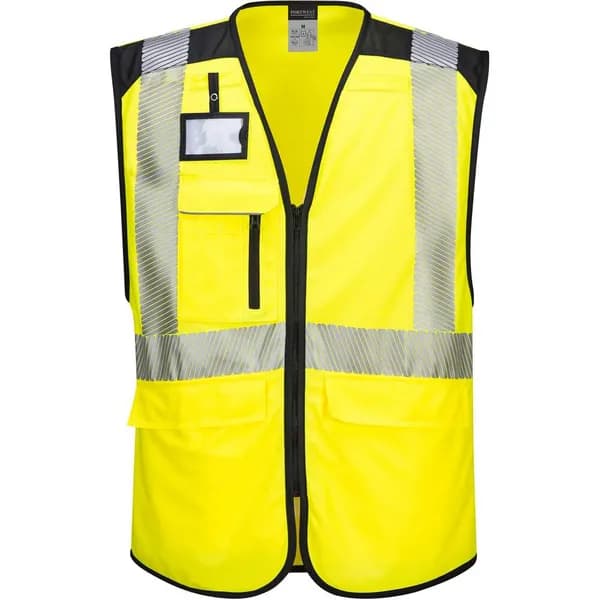 Portwest PW3 Hi Vis Executive Vest PW309YBRXL Colour: Yellow / Black