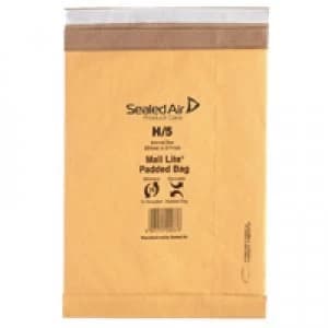 Mail Lite Padded Postal Bag Size H5 264 x 374mm Gold Pack of 50 100