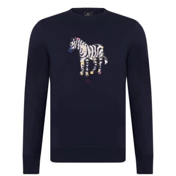 Paul Smith Paul Smith Zebra Print Crew Sweater - Blue 49