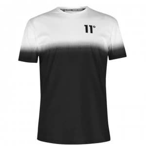 11 Degrees Dot Fade T Shirt - Black/White