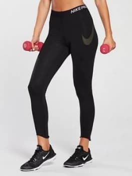 Nike Training 78 Metallic Tight Black Size L Women