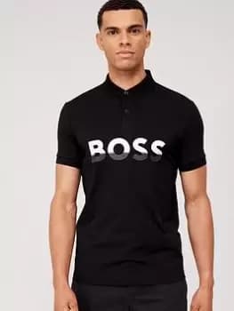 BOSS Pavel Logo Polo Shirt - Black, Size 3XL, Men