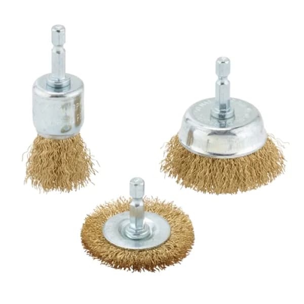 Draper Brassed Steel Crimped Wire Brush Set (3 Piece)