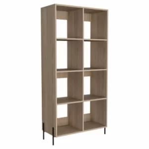 Harvard Wide Bookcase with Metal Legs, Oak