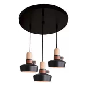 Larissa Lighting - Larissa Radnevo Ceiling Pendant Light 3x E27 Max 40W Black