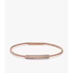 Fossil Womens Bar Rose Gold-Tone Steel Bracelet - Rose Gold