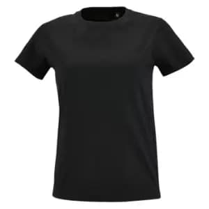 SOLS Womens/Ladies Imperial Fit Short Sleeve T-Shirt (L) (Deep Black)