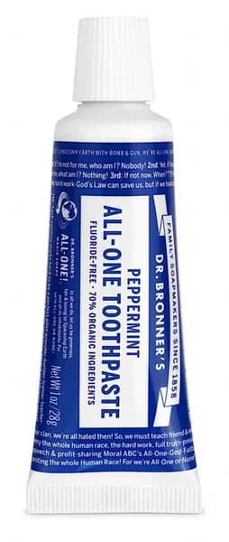 Dr Bronners Peppermint Travel Toothpaste 28g