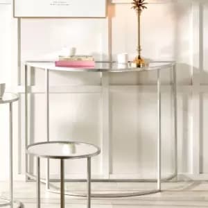 Pacific Veneziano Console Table, Iron & Glass Silver/Gold