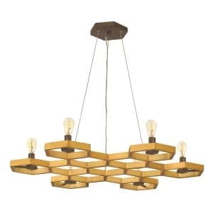 6 Light Ceiling Pendant Chandelier Gold, E14
