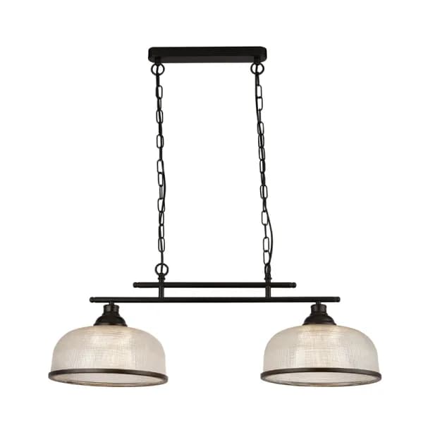 Searchlight Highworth 2 Light Bar Ceiling Pendant Light - Black