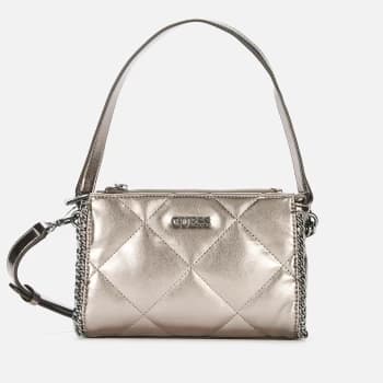 Guess Womens Khatia Top Zip Shoulder Bag - Pewter