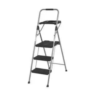 Werner 3 Tread Steel Foldable Step Stool (H)1.4M Black & Grey