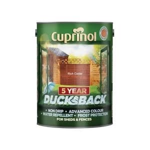 Cuprinol Ducksback 5 Year Waterproof for Sheds & Fences Autumn Brown 5 Litre