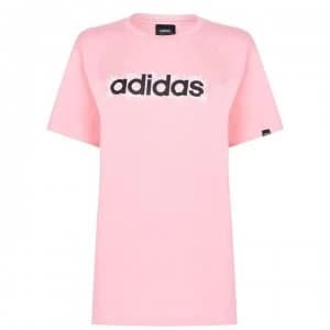 adidas Linear Floral T-Shirt Ladies - Glory Pink
