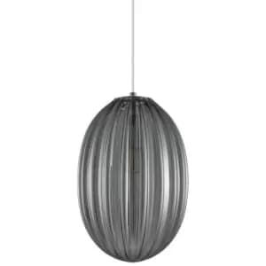 Italux Parlo - Modern Hanging Pendant Chrome 1 Light with Smoke Grey Shade, E14 Dimmable