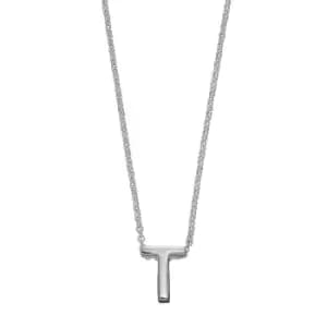 Sterling Silver Alphabet Letter T Necklace
