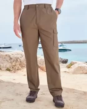 Cotton Traders Mens Wanderer Trousers in Brown
