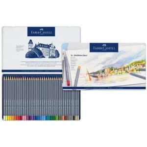 Faber Castell Goldfaber Aqua Water'Col Pencils Set Tin of 36