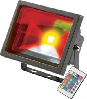 KnightsBridge IP65 Adjustable Low Energy LED Security RGB FloodLight Black Aluminium - 10 Watt