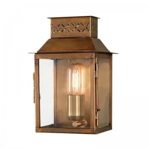 1 Light Outdoor Wall Lantern Light Brass IP44, E27