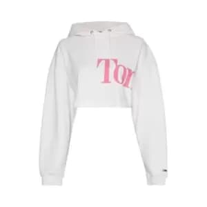 Tommy Jeans Tjw Super Crop Bold Tommy Hoodie - White