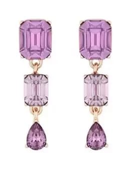 Mood Rose Gold Iris And Light Amethyst Graduated Drop Earrings
