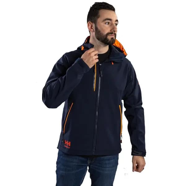 Helly Hansen Mens Chelsea Evolution Hooded Softshell Jacket XL - Chest 45.5' NAVY HH008-NAVY-XL