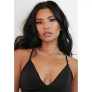 Missguided Cross Pendant - Gold