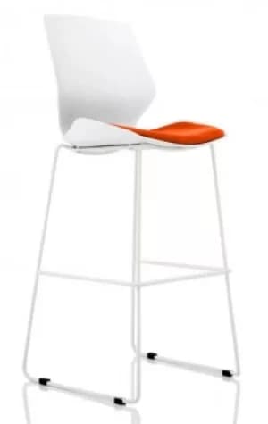 Florence White Frame High Stool in Tabasco Red