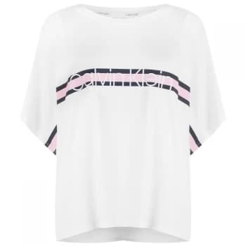 Calvin Klein Stripe Pyjama Top - White