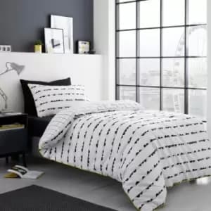 Fusion - Eclipse Geometric Reversible Duvet Cover Set, Black/White, Double