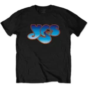 Yes - Classic Blue Logo Unisex Large T-Shirt - Black
