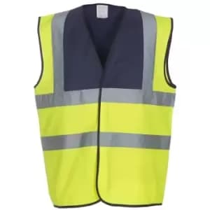 Yoko Adults Unisex Two Tone Class 1 Reflective Jacket (3XL) (Navy/Hi-Vis Yellow) - Navy/Hi-Vis Yellow