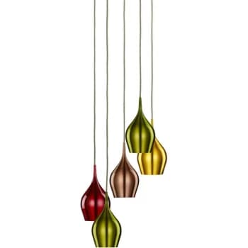 Searchlight Lighting - Searchlight Vibrant - 5 Light Cluster Pendant Coloured, E14